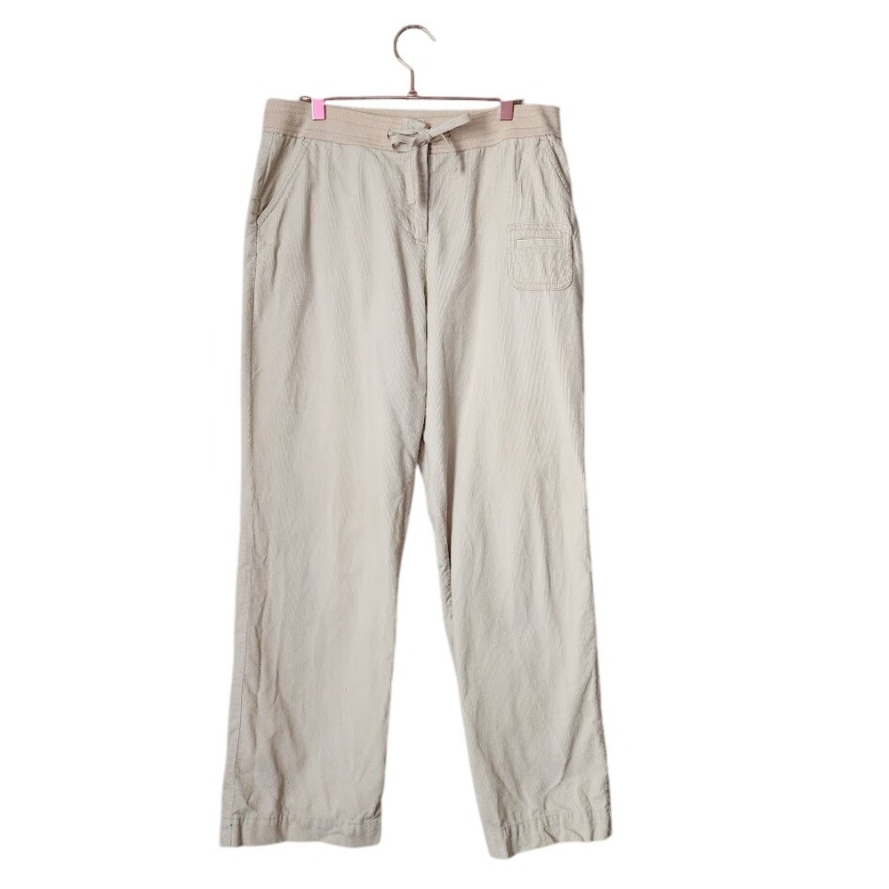 J. JILL Micro corduroy loungewear lagenlook pants in cream gorpcore size 8